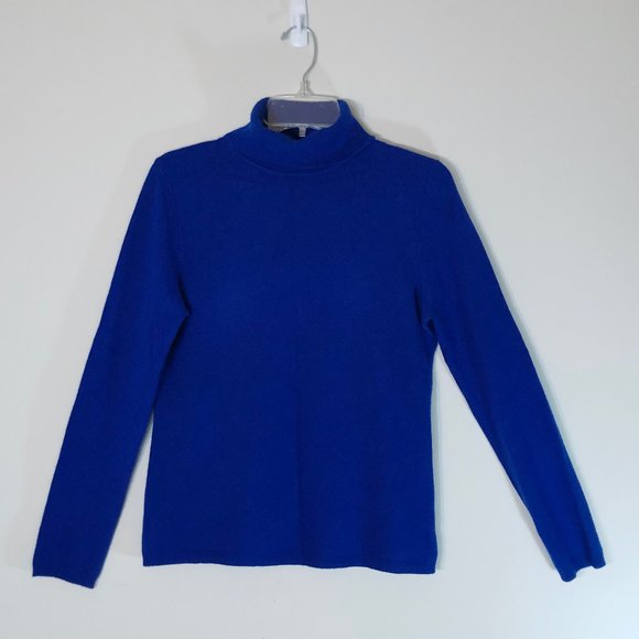 Charter Club Sweater Cashmere Pullover Soft Turtleneck Long Sleeve Blue SZ M - Picture 1 of 6